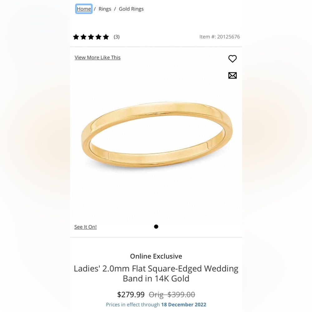 14k solid gold band